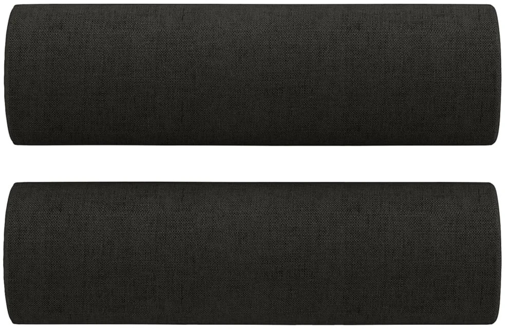 Sofa Sofos komplektas su pagalvėmis, 3 dalių, juodas, audinys