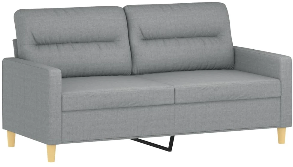 Sofa Sofos komplektas su pagalvėmis, 3 dalių, pilkas, audinys