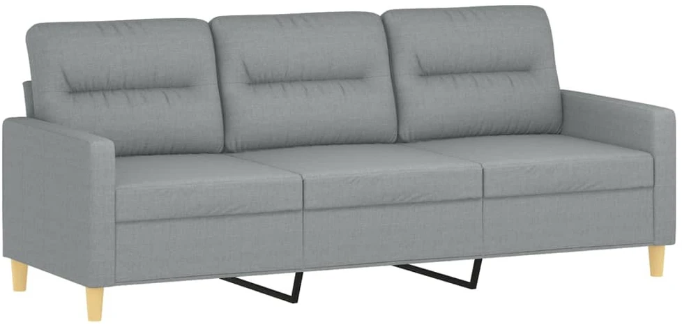 Sofa Sofos komplektas su pagalvėmis, 3 dalių, pilkas, audinys