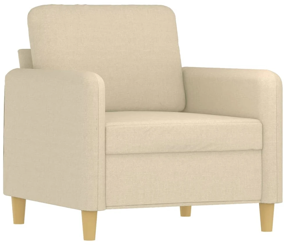 Sofa Sofos komplektas su pagalvėmis, 3 dalių, kreminis, audinys