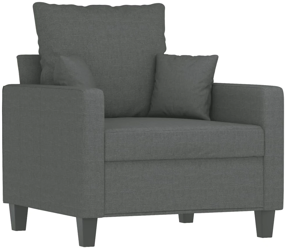 Sofa Sofos komplektas su pagalvėmis, 3 dalių, pilkas, audinys