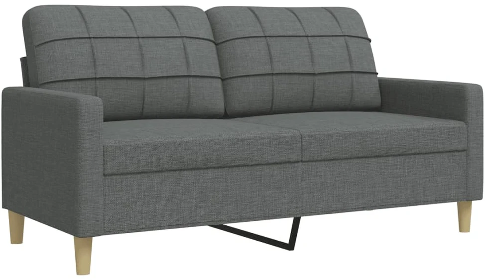 Sofa Sofos komplektas su pagalvėmis, 3 dalių, pilkas, audinys