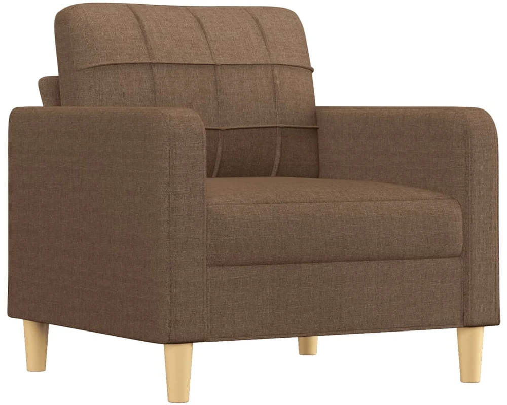 Sofa Sofos komplektas su pagalvėmis, 3 dalių, rudas, audinys