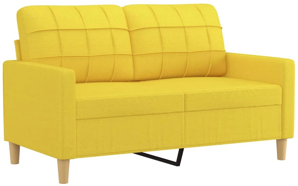 Sofa Sofos komplektas su pagalvėmis, 3 dalių, geltonas, audinys