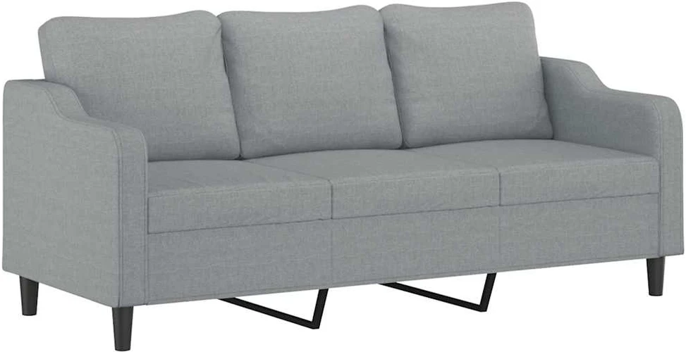 Sofa Sofos komplektas su pagalvėmis, 3 dalių, pilkas, audinys