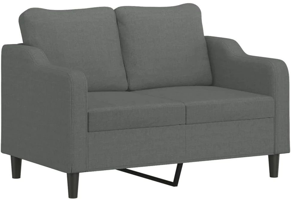 Sofa Sofos komplektas su pagalvėmis, 3 dalių, pilkas, audinys