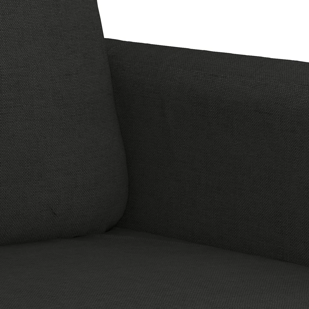 Sofa Sofos komplektas su pagalvėmis, 3 dalių, juodas, audinys