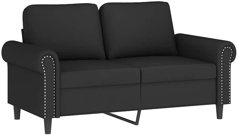 Sofa Sofos komplektas su pagalvėmis, 3 dalių, juodas, aksomas