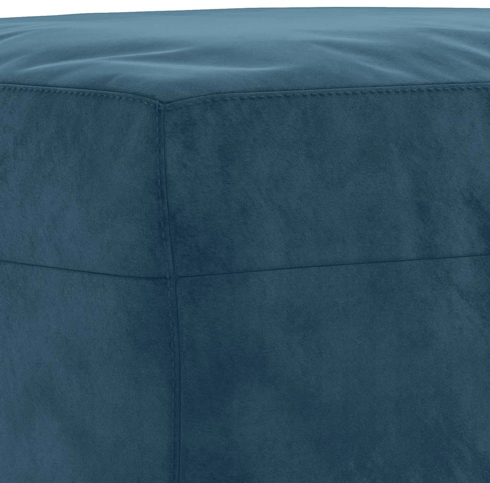 Sofa Sofos komplektas su pagalvėmis, 3 dalių, mėlynas, aksomas