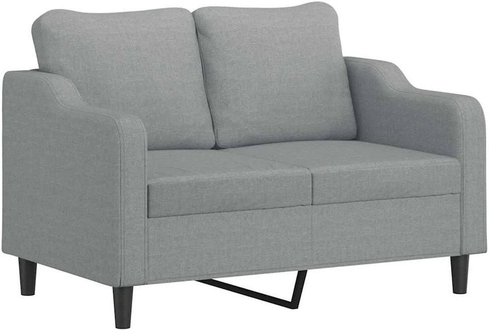 Sofa Sofos komplektas su pagalvėmis, 3 dalių, pilkas, audinys