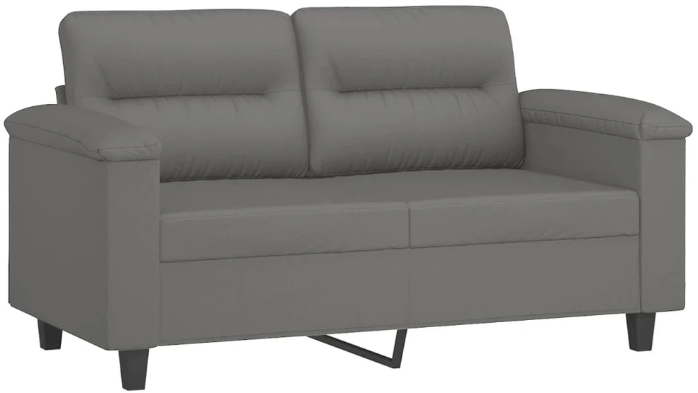 Sofa Sofos komplektas su pagalvėmis, 3 dalių, pilkas, audinys
