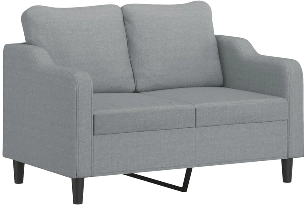 Sofa Sofos komplektas su pagalvėmis, 3 dalių, pilkas, audinys