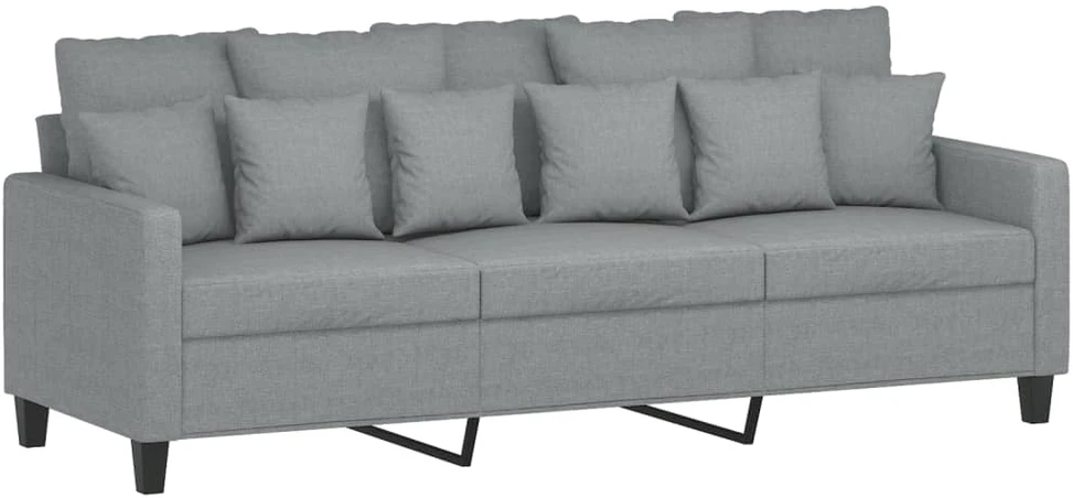 Sofa Sofos komplektas su pagalvėmis, 3 dalių, pilkas, audinys