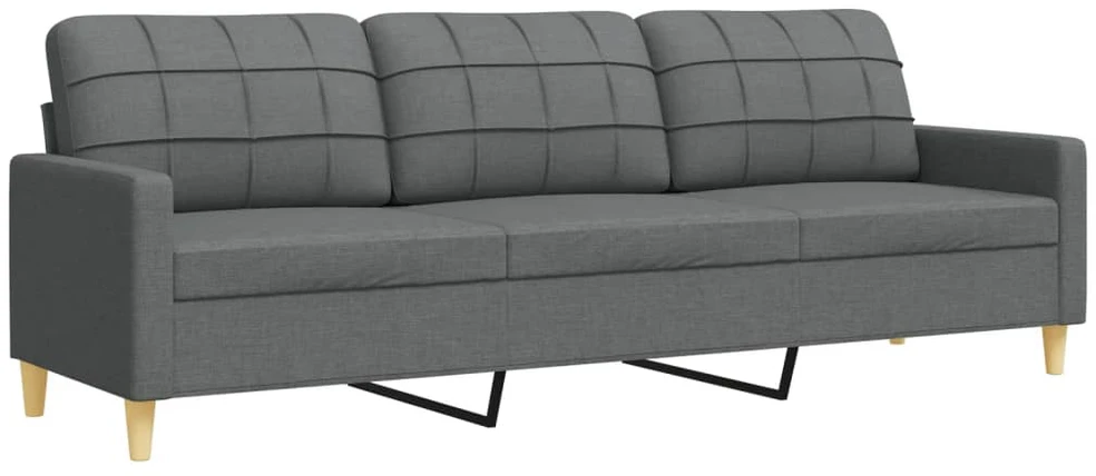 Sofa Sofos komplektas su pagalvėmis, 3 dalių, pilkas, audinys