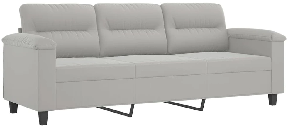 Sofa Sofos komplektas su pagalvėmis, 3 dalių, pilkas, audinys