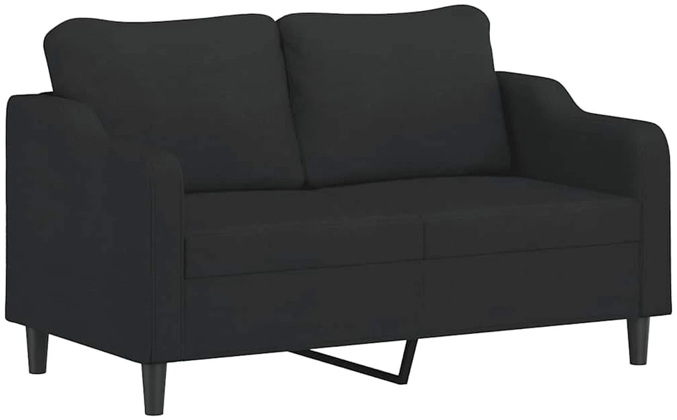 Sofa Sofos komplektas su pagalvėmis, 3 dalių, juodas, audinys