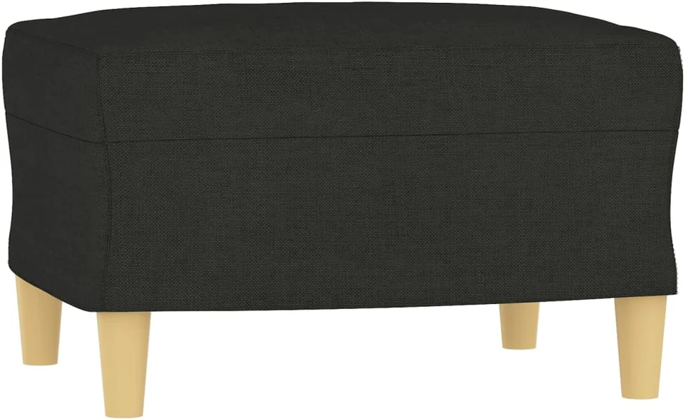 Sofa Sofos komplektas su pagalvėmis, 3 dalių, juodas, audinys