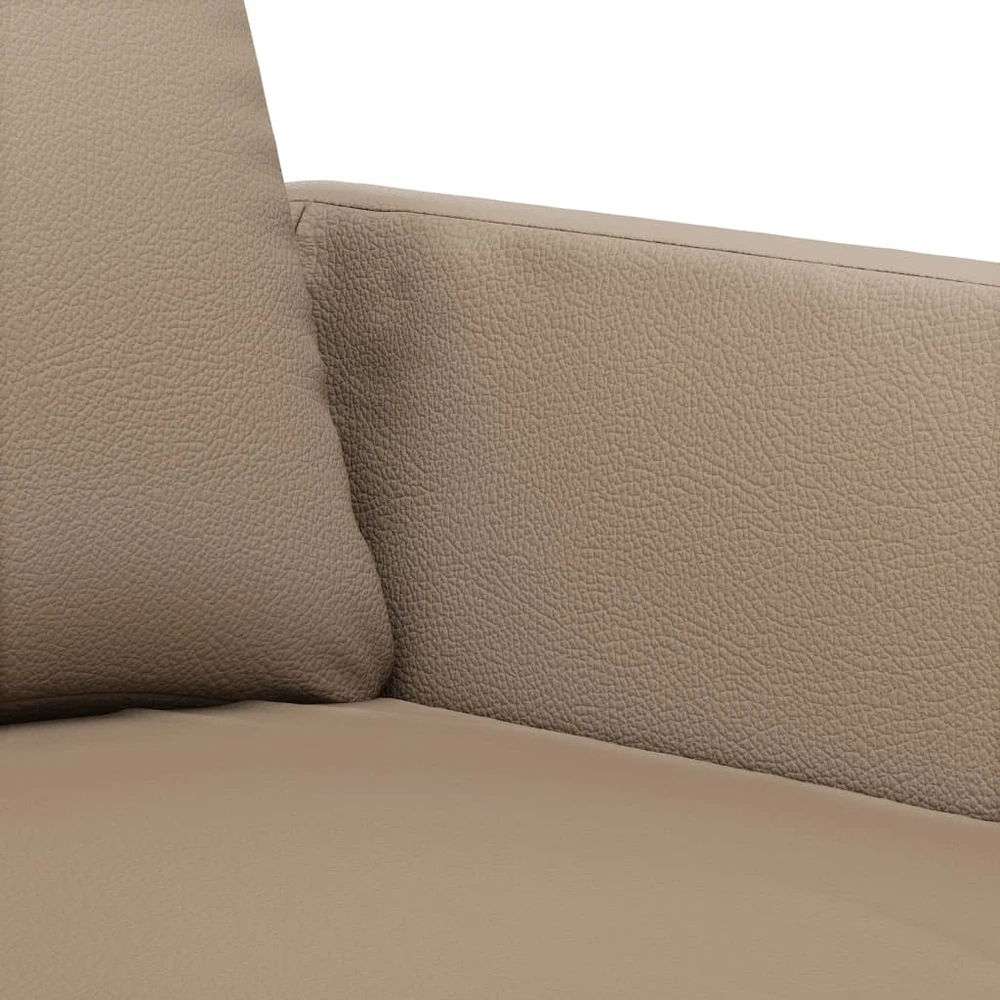 Sofa Sofos komplektas su pagalvėmis, 3 dalių, kapučino, dirbtinė oda