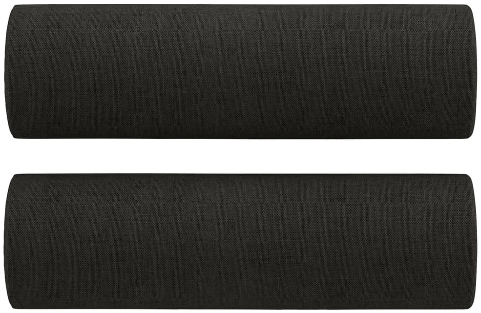 Sofa Sofos komplektas su pagalvėmis, 3 dalių, juodas, audinys