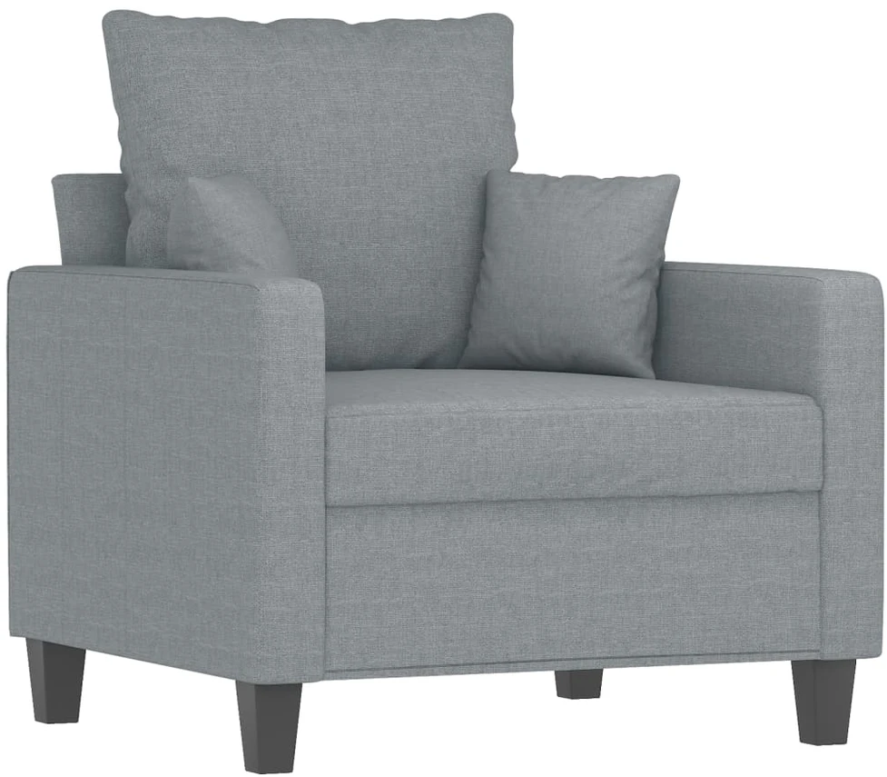 Sofa Sofos komplektas su pagalvėmis, 3 dalių, pilkas, audinys