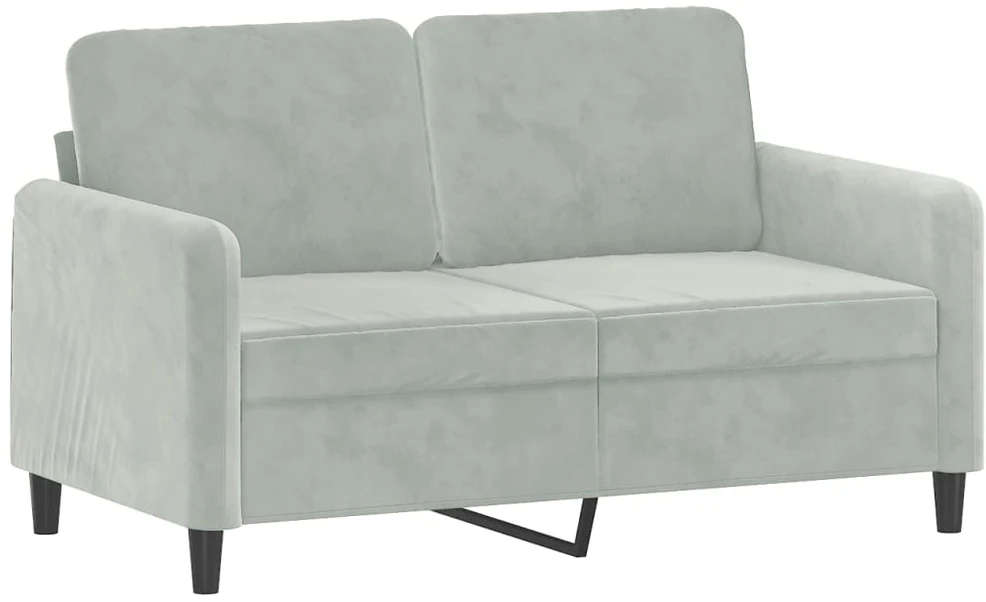 Sofa Sofos komplektas su pagalvėmis, 3 dalių, pilkas, aksomas