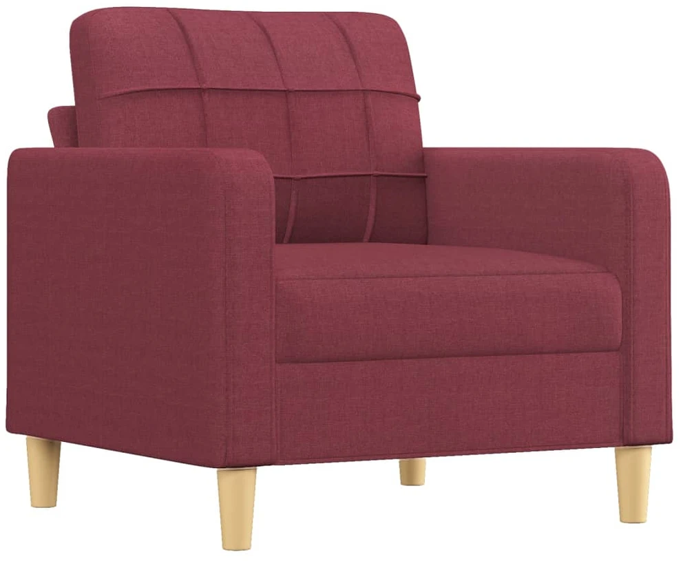 Sofa Sofos komplektas su pagalvėmis, 4 dalių, vyno, audinys