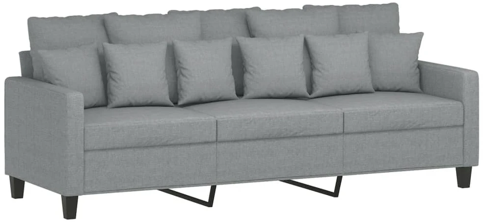 Sofa Sofos komplektas su pagalvėmis, 4 dalių, pilkas, audinys