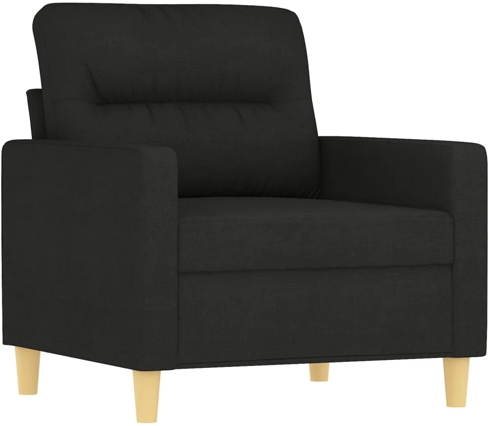 Sofa Sofos komplektas su pagalvėmis, 4 dalių, juodas, audinys