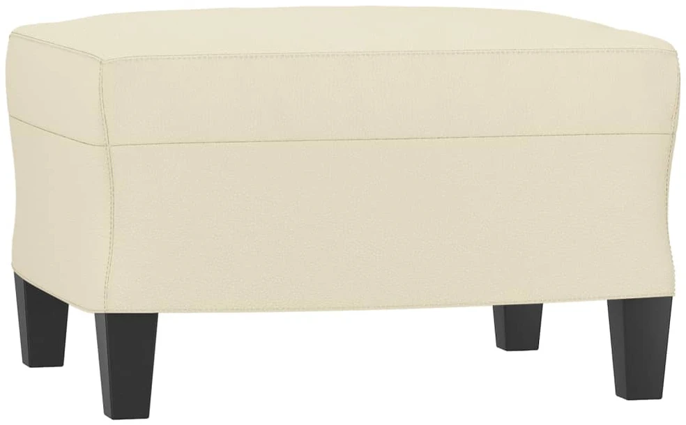 Sofa Sofos komplektas su pagalvėmis, 4 dalių, kreminis, dirbtinė oda