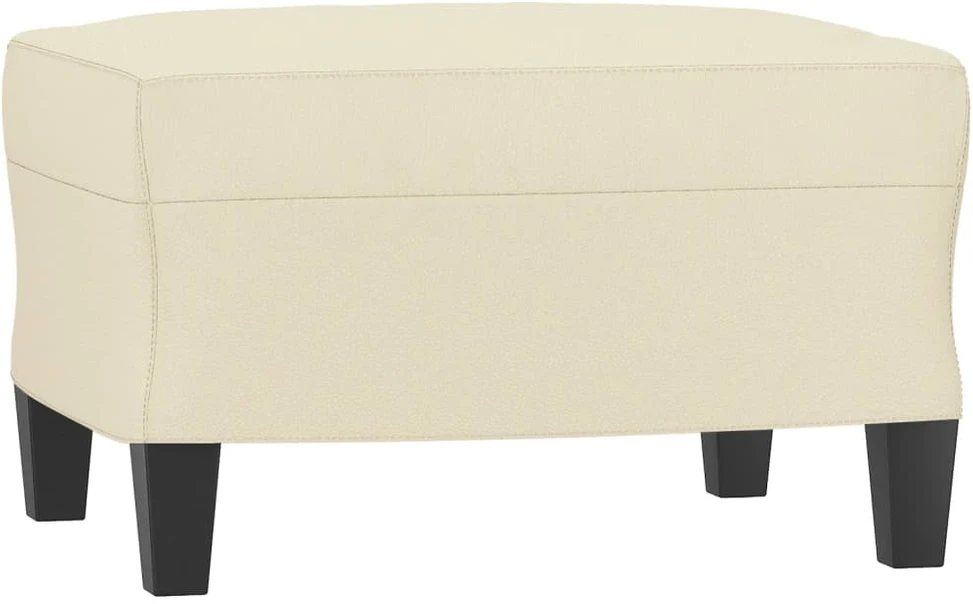 Sofa Sofos komplektas su pagalvėmis, 4 dalių, kreminis, dirbtinė oda
