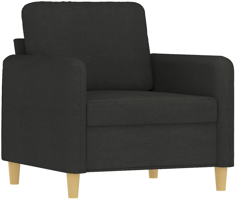 Sofa Sofos komplektas su pagalvėmis, 4 dalių, juodas, audinys