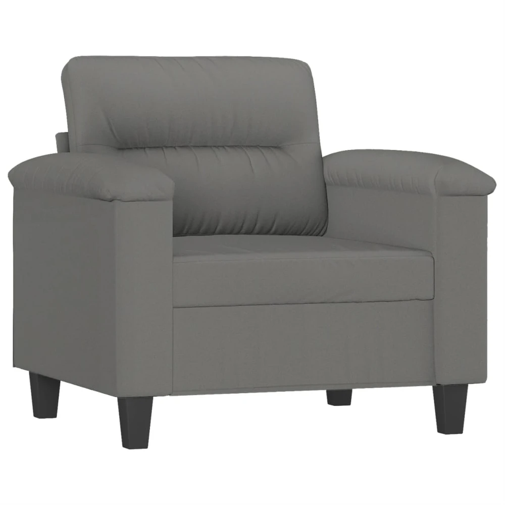 Sofa Sofos komplektas su pagalvėmis, 4 dalių, pilkas, audinys
