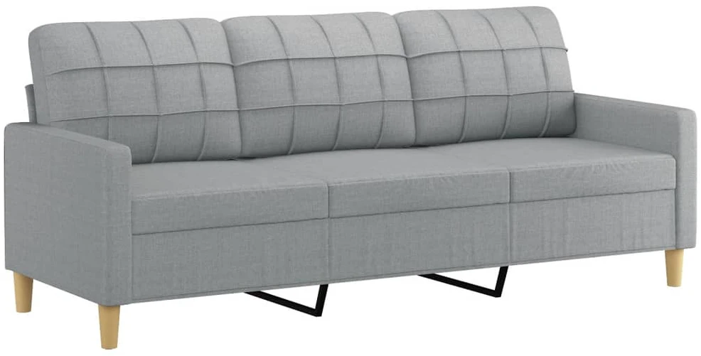 Sofa Sofos komplektas su pagalvėmis, 4 dalių, pilkas, audinys