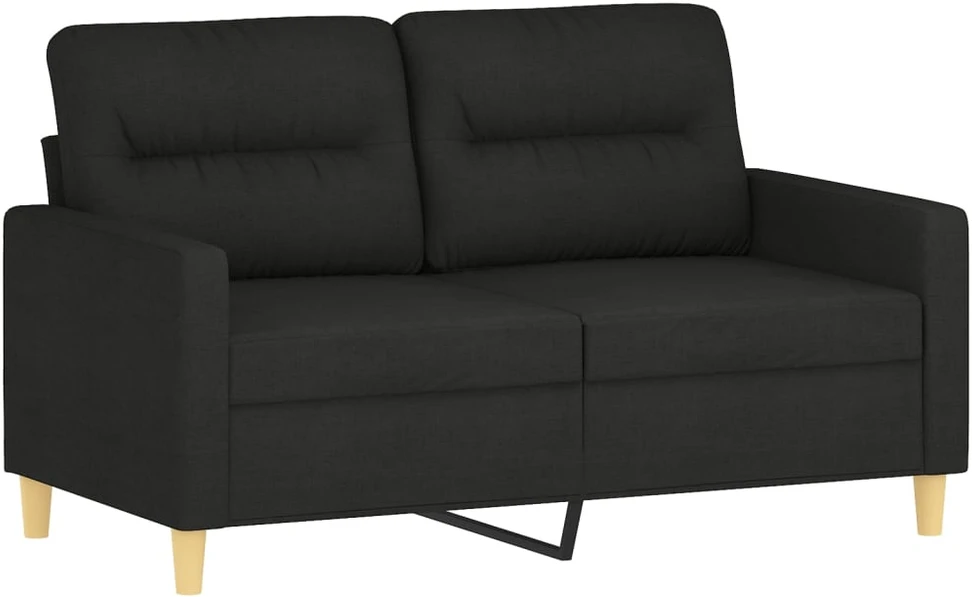 Sofa Sofos komplektas su pagalvėmis, 4 dalių, juodas, audinys