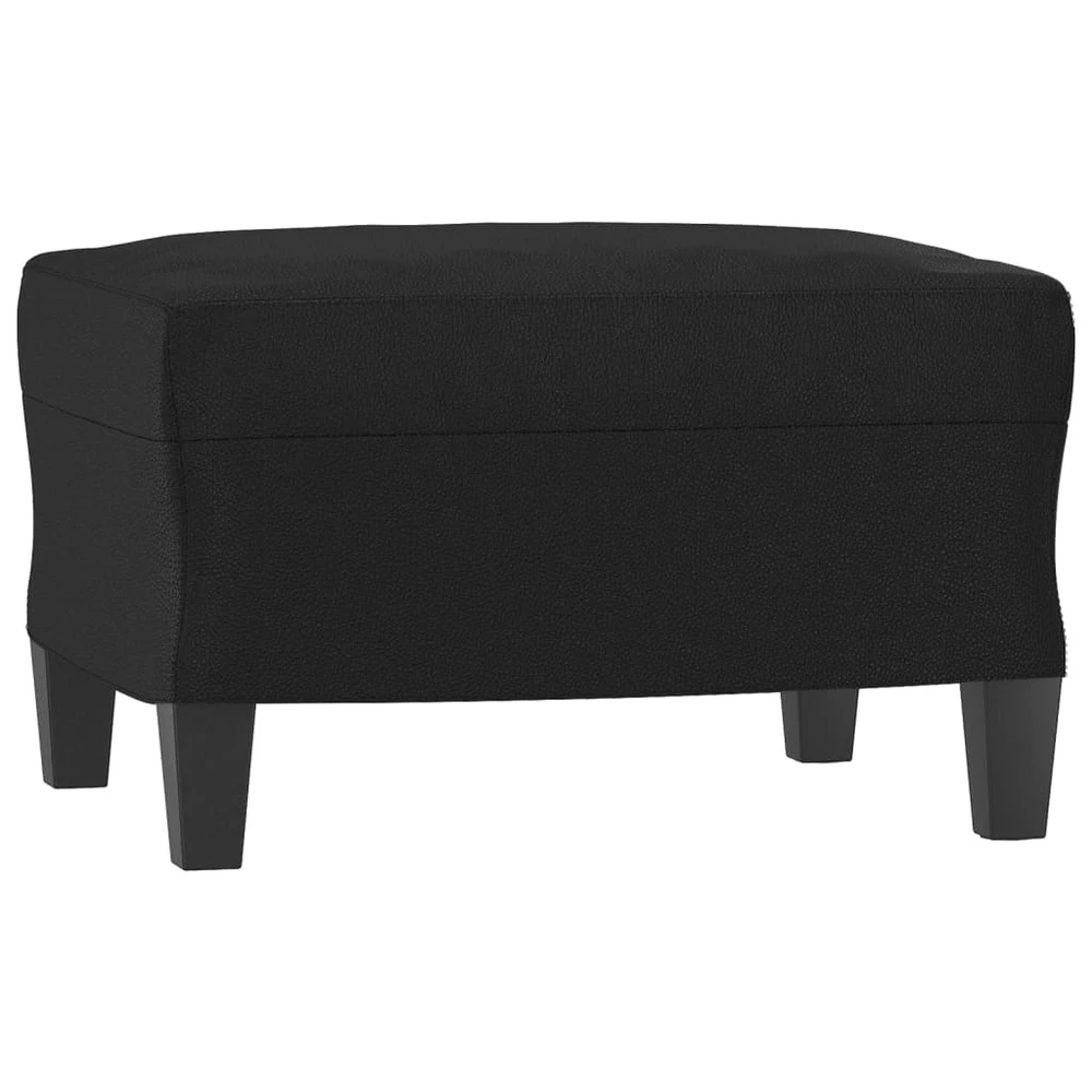 Sofa Sofos komplektas su pagalvėmis, 4 dalių, juodas, dirbtinė oda