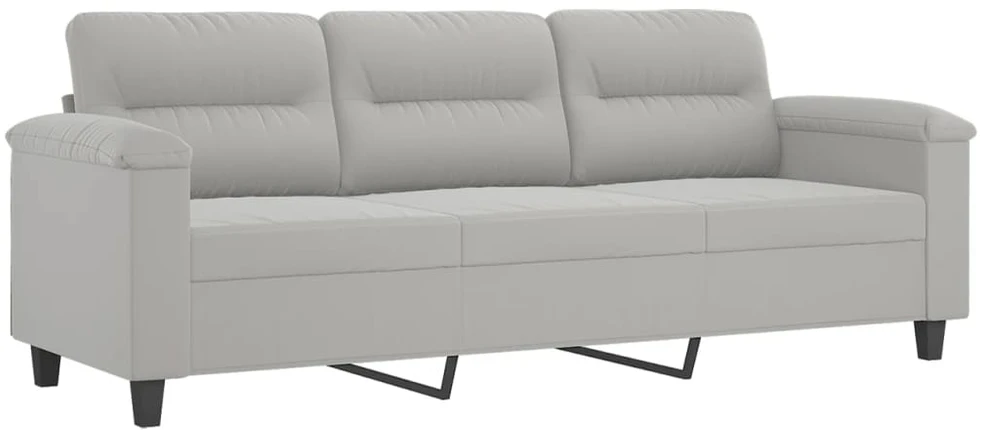 Sofa Sofos komplektas su pagalvėmis, 4 dalių, pilkas, audinys
