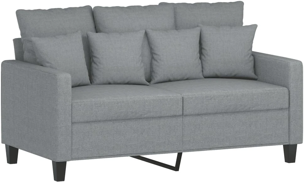 Sofa Sofos komplektas su pagalvėmis, 4 dalių, pilkas, audinys