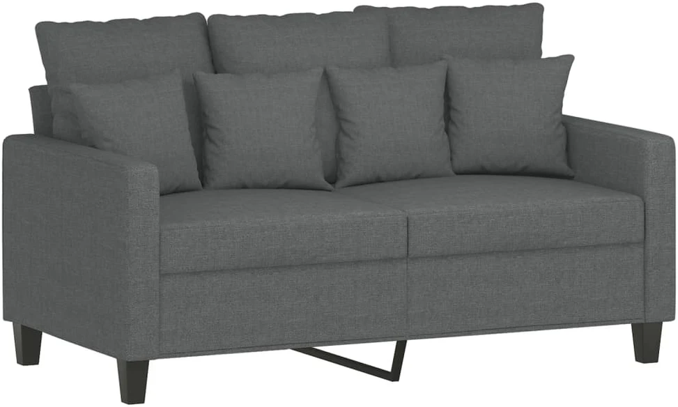 Sofa Sofos komplektas su pagalvėmis, 4 dalių, pilkas, audinys