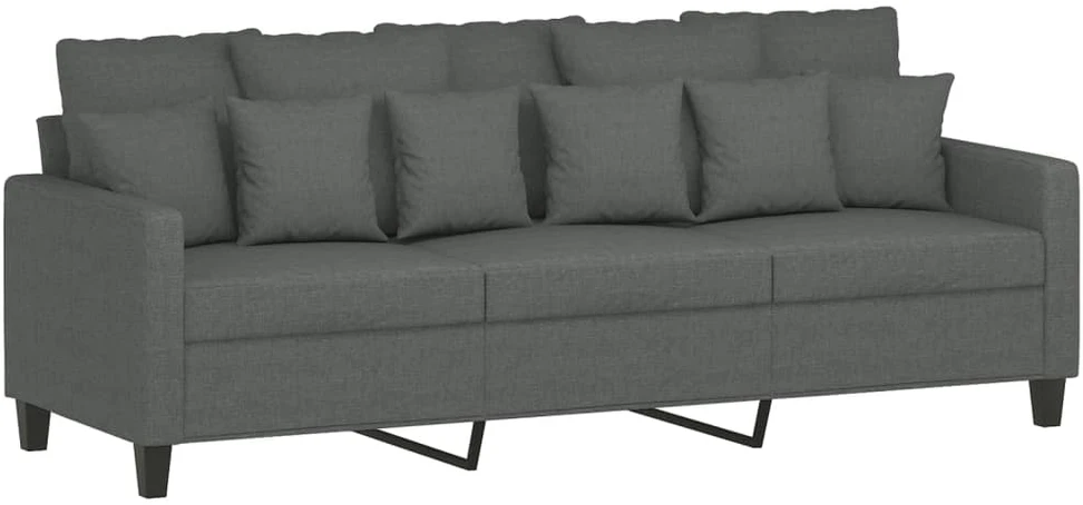 Sofa Sofos komplektas su pagalvėmis, 4 dalių, pilkas, audinys