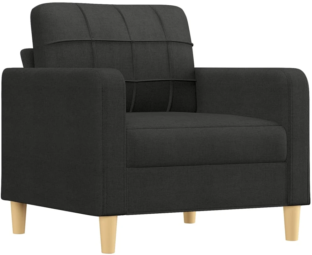Sofa Sofos komplektas su pagalvėmis, 4 dalių, juodas, audinys