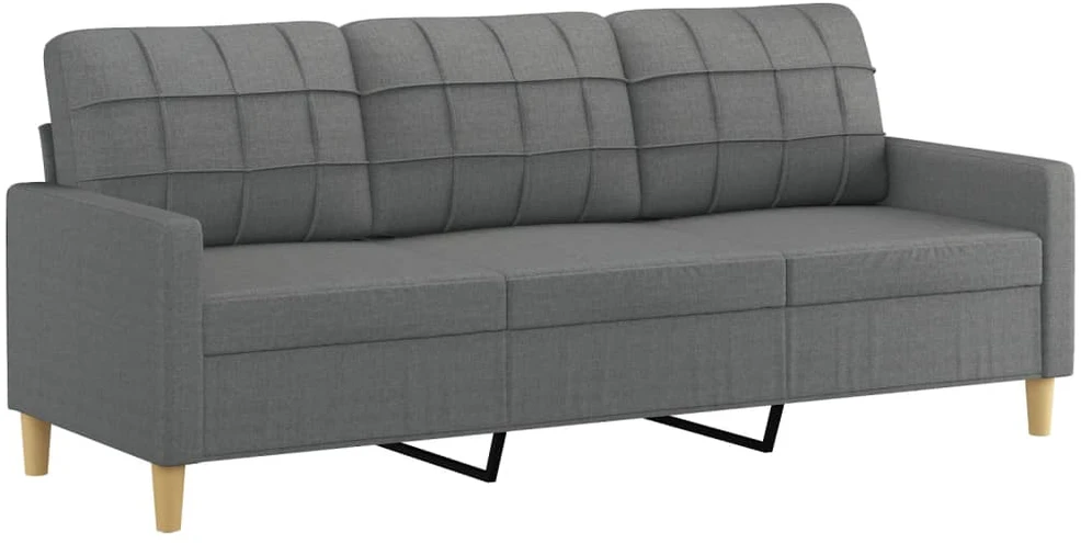 Sofa Sofos komplektas su pagalvėmis, 4 dalių, pilkas, audinys