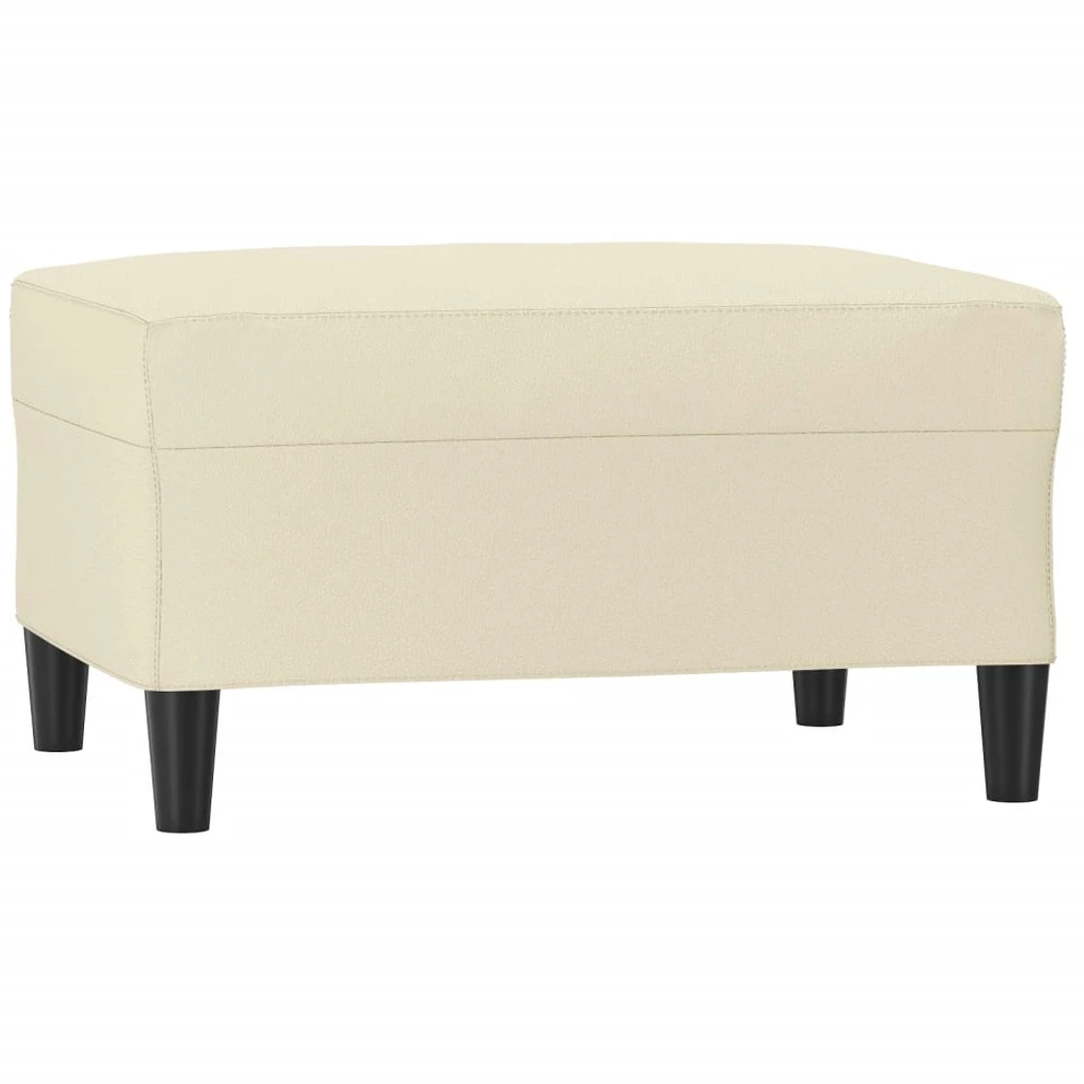 Sofa Sofos komplektas su pagalvėmis, 4 dalių, kreminis, dirbtinė oda