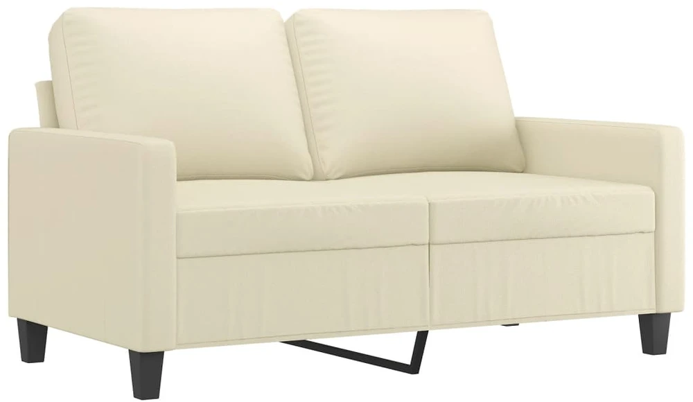 Sofa Sofos komplektas su pagalvėmis, 4 dalių, kreminis, dirbtinė oda