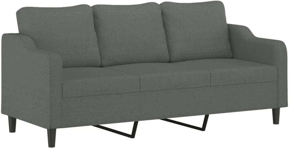 Sofa Sofos komplektas su pagalvėmis, 4 dalių, pilkas, audinys