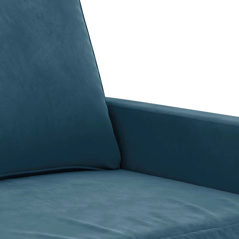 Sofa Sofos komplektas su pagalvėmis, 4 dalių, mėlynas, aksomas
