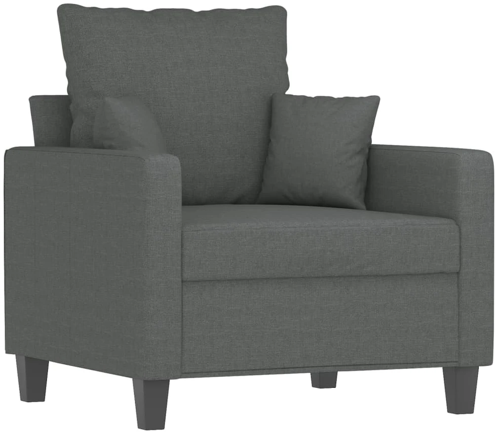 Sofa Sofos komplektas su pagalvėmis, 4 dalių, pilkas, audinys