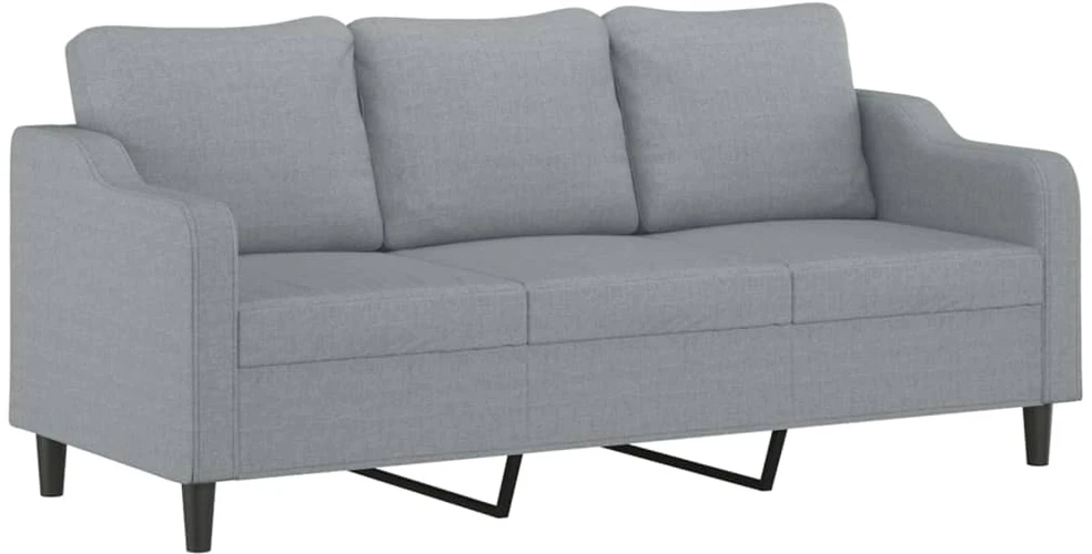 Sofa Sofos komplektas su pagalvėmis, 4 dalių, pilkas, audinys