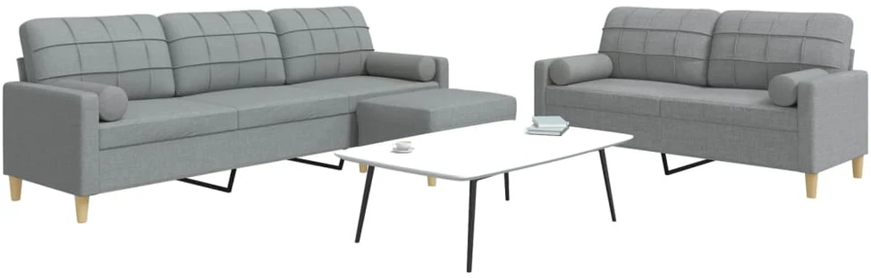Sofa Sofos komplektas su pagalvėmis/pakoja, 3 dalių, taupe, audinys