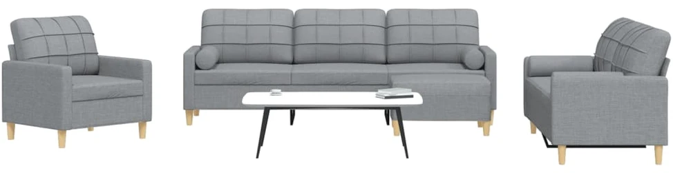 Sofa Sofos komplektas su pagalvėmis/pakoja, 4 dalių, taupe, audinys