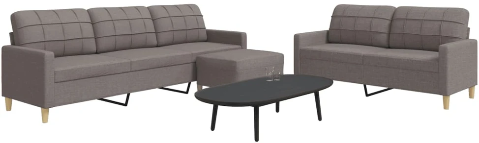 Sofa Sofos komplektas su pakoja, 3 dalių, taupe, audinys